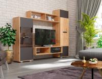 стенка Александра-5 дуб золотистый/антрацит