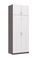 шкаф 2-створчатый с антресолью Флагман-4 для одежды и белья анкор темный/анкор светлый