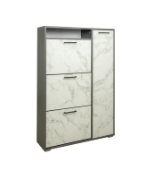 тумба под обувь 05.102 Фиеста-9 (диамант серый/мрамор белый)