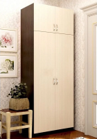 Шкаф 2-створчатый с антресолью Флагман-3 для одежды венге/дуб млечный