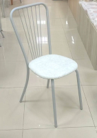 стул Венеция 4 кожзам бело-серый, каркас Венеция 4 серый RAL 7046