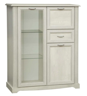 шкаф комбинированный 32.09 Сохо (бетон пайн белый/стекло)