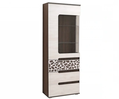 шкаф многоцелевой высокий левый Александра-26 анкор темный/анкор светлый