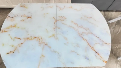 стол европейский раздвижной (стекло + фотопечать) хром ноги (ТМ-11)