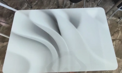 стол прямоугольный (стекло + фотопечать) хром ноги (АБ-06) 2 пакета