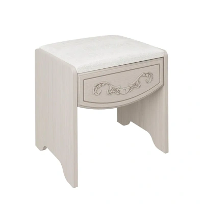 банкетка Каролина (ПАТИНА) (вудлайн кремовый/сандал светлый/кожзам глянец Crocodil белый)