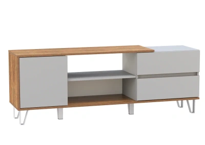 тумба под ТВ 58.08 Гавана (кейптаун / серый / ДВПО белый)