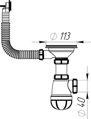 сифон для кухни АКВАНТ для каменных моек S-142