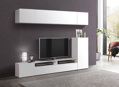 шкаф многоцелевого назначения Прага-5 белый/ПВХ белый глянец снег