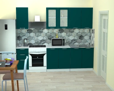 кухонный гарнитур Диана-4 2,0м софт (87 410 85 81 41 81с) изумрудное море