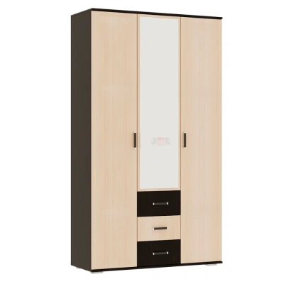 шкаф 3-створчатый от стенки Александра-4 (венге/дуб млечный)