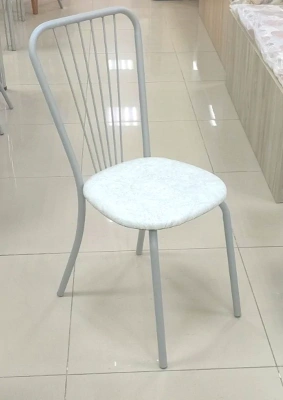 стул Венеция 4 кожзам бело-серый, каркас Венеция 4 серый RAL 7046