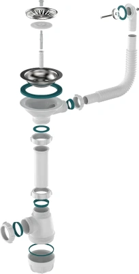 сифон для кухни АКВАНТ для каменных моек S-142