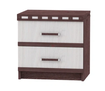 тумба прикроватная с 2 ящиками Ольга-13 анкор темный/анкор светлый