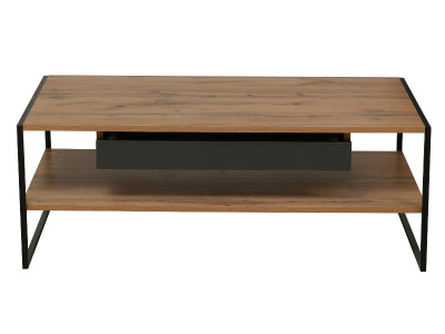 стол журнальный 46.06 Доната (дуб вотан/белый/диамант серый/металл черный)