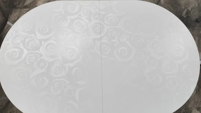 стол универсальный 22мм хром ноги (роза белая)