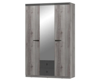 шкаф 3-створчатый Ольга-3 №1 с цоколем (дуб делано/сильвер пэлас)