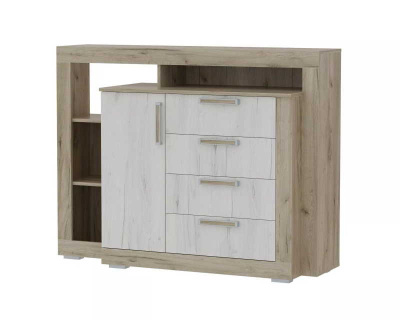 комод №1 Ольга-19 (дуб крафт серый/дуб крафт белый)