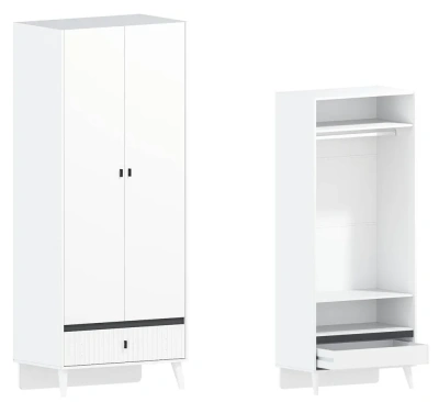 шкаф 2-створчатый Омега-10 для одежды белый/антрацит