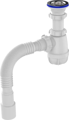сифон бутылочный для кухни АКВАНТ с гибкой трубой 1 1/2" 40*40/50 (B-0115)