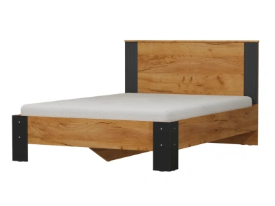 кровать двуспальная Ольга-2 (1400*2000мм, дуб золотистый/антрацит)