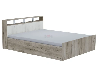 Кровать двуспальная Ольга-17 (1200*2000мм, дуб крафт серый/дуб крафт белый)