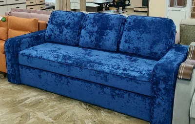 диван прямой Фиеста-1 плюш сапфир/плюш сапфир/плюш сапфир/пруж.блок100