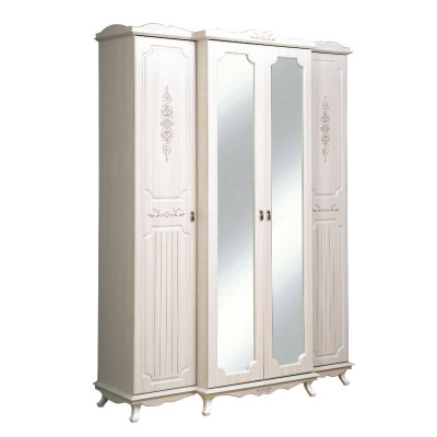 Шкаф для одежды 06.116 Кантри патина Н (вудлайн кремовый / ПВХ сандал белый)