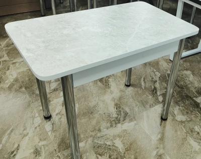 стол прямоугольный ЛДСП 1000*600 (опал светлый) хром ноги