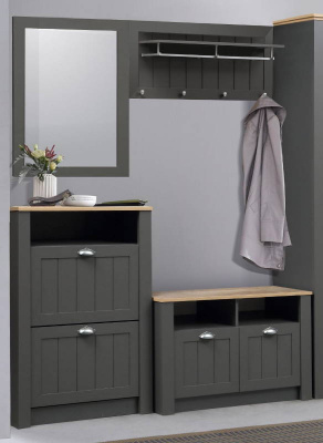 прихожая Прованс (зерк 37.17-01, вешалка 37.20, 2 тумбы д/о 37.19 и 37.18) диамант серый/дуб каньон