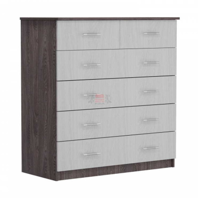 комод-6 с 6 ящиками анкор темный/анкор светлый