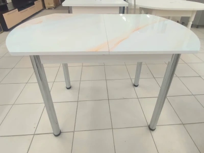 стол европейский раздвижной (стекло + фотопечать) хром ноги (ТМ-15)